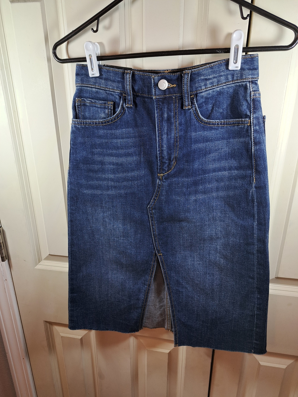 Joe's Jeans Dark Blue Denim A-Line Skirt with Front Slit